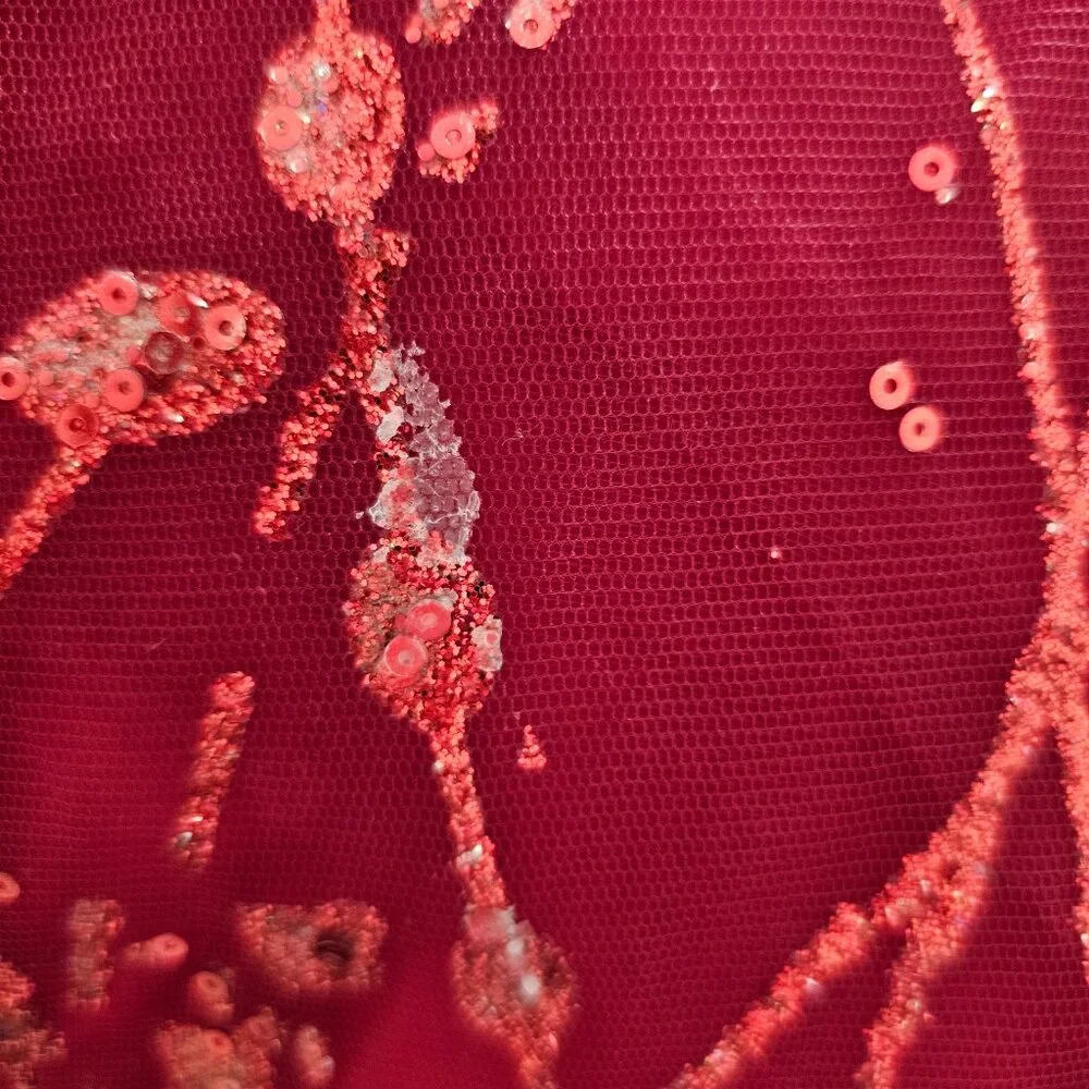 DREAM QUEEN USA  Beautiful Red Voluminous Sequin Dress - Picture 13 of 13